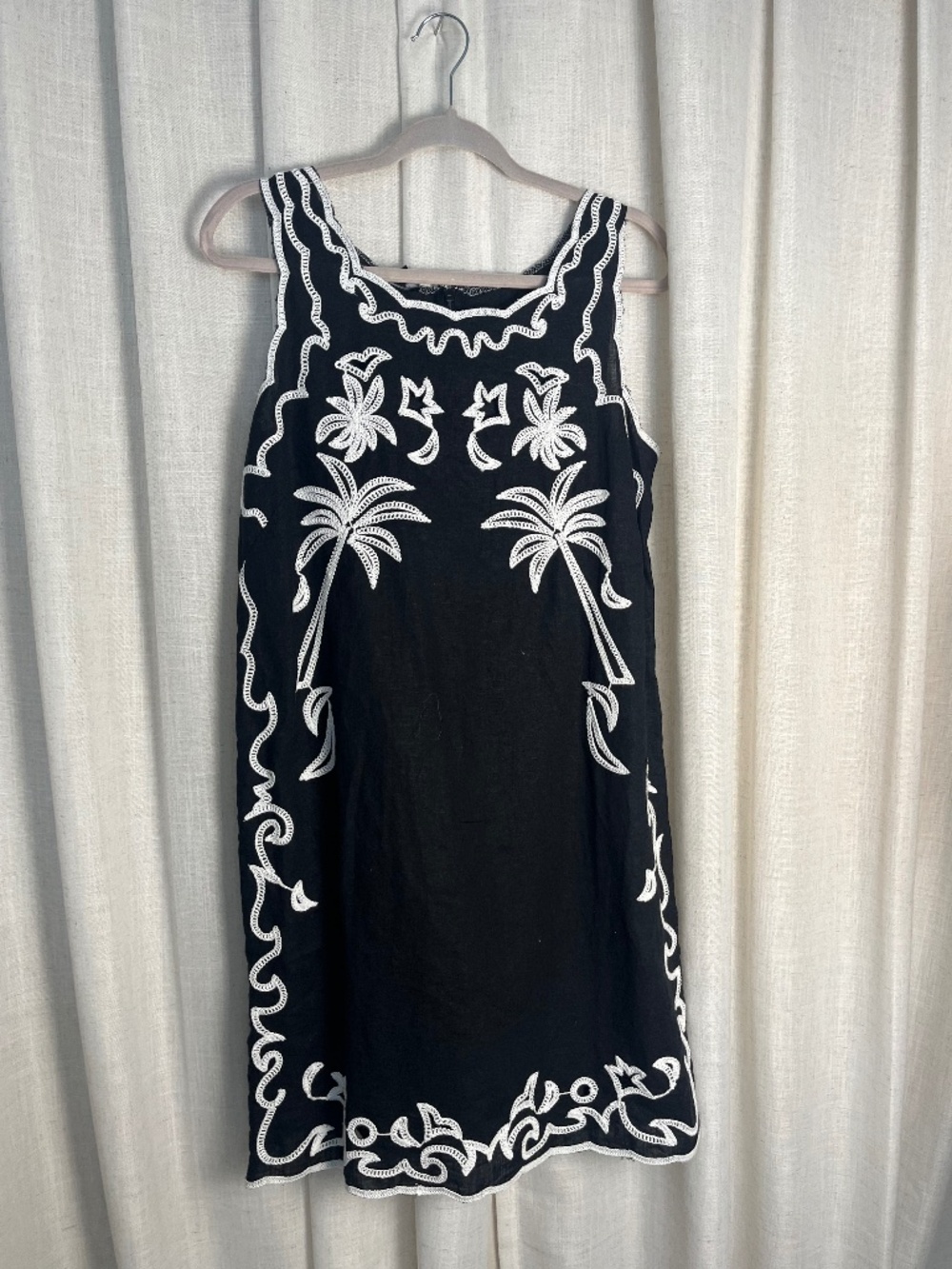 Talbots Sundress - Black w/Palm Motif - NWT